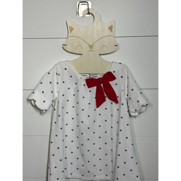 Catherine Malandrino Girls Star Tunic Red Bow Mix Print Scallop Back Top size 3T - Picture 3 of 6